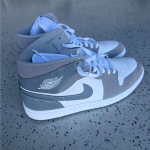 Nike Hightop Air Jordan Gray and White Sneakers